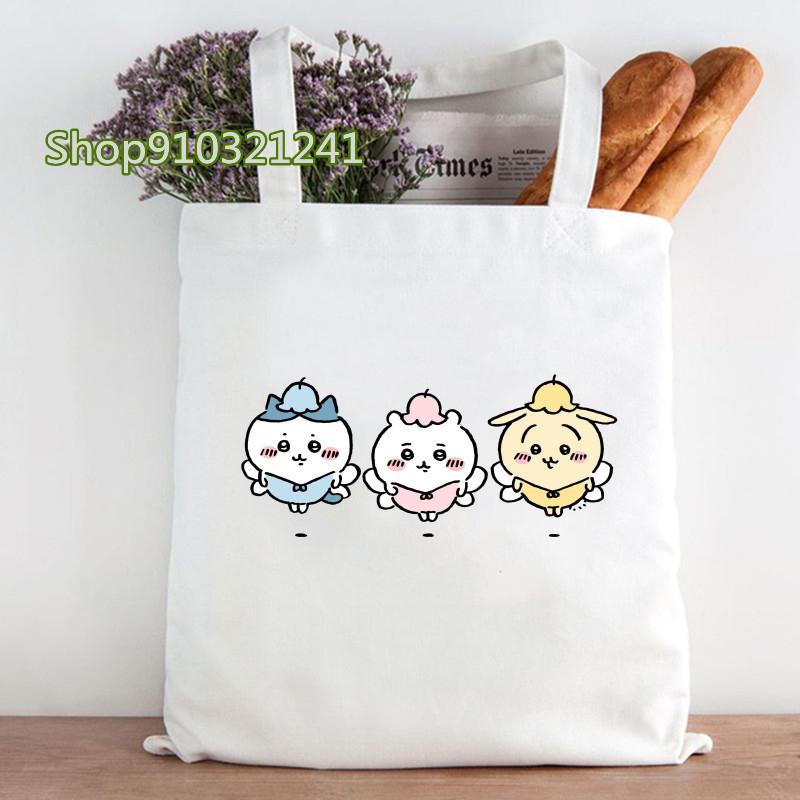 ちいかわ ハチワレ ウサギトートバッグ キャンパス 買い物バッグ