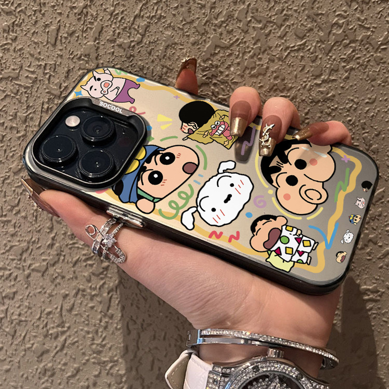 スマホケース クレヨンしんちゃん シルバー iPhone 16 ケース クリア