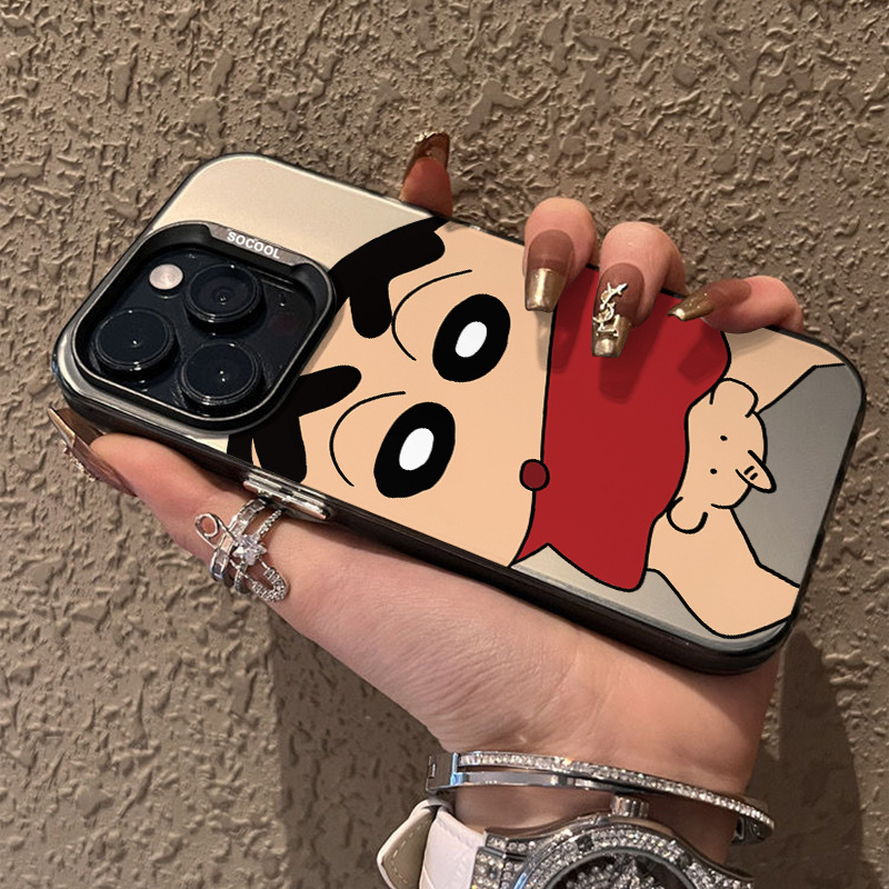 スマホケース クレヨンしんちゃん シルバー iPhone 16 ケース クリア