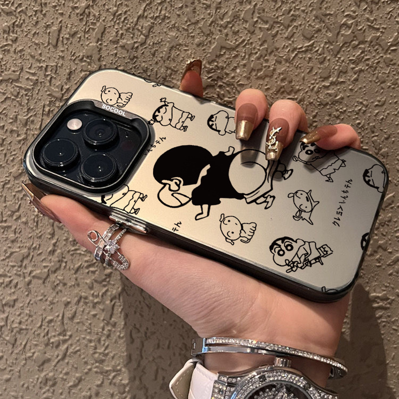スマホケース クレヨンしんちゃん シルバー iPhone 16 ケース クリア