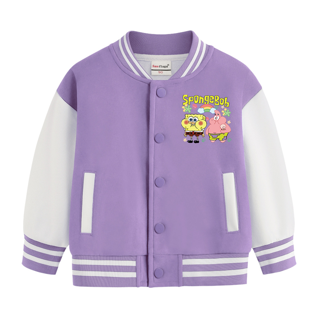 スポンジボブ スタジャン コットン 子供服 スカジャン キッズ 男の子