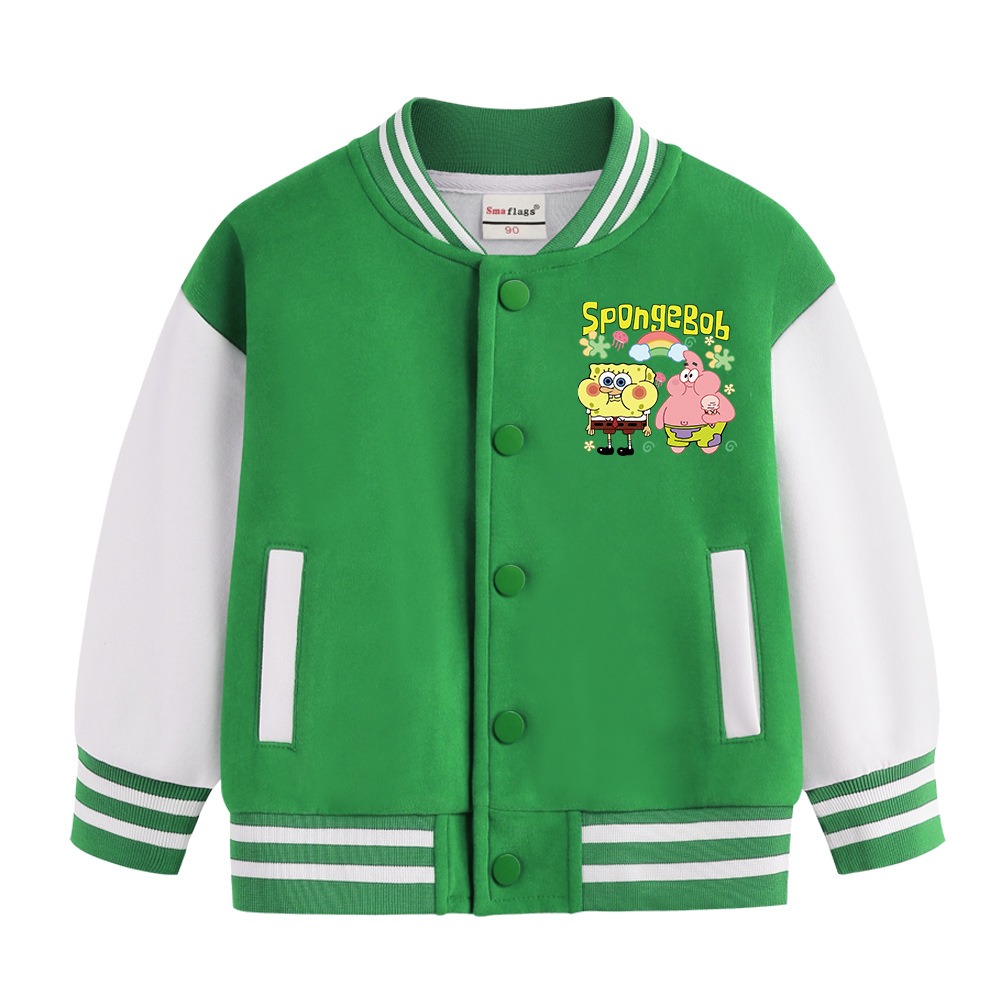 スポンジボブ スタジャン コットン 子供服 スカジャン キッズ 男の子