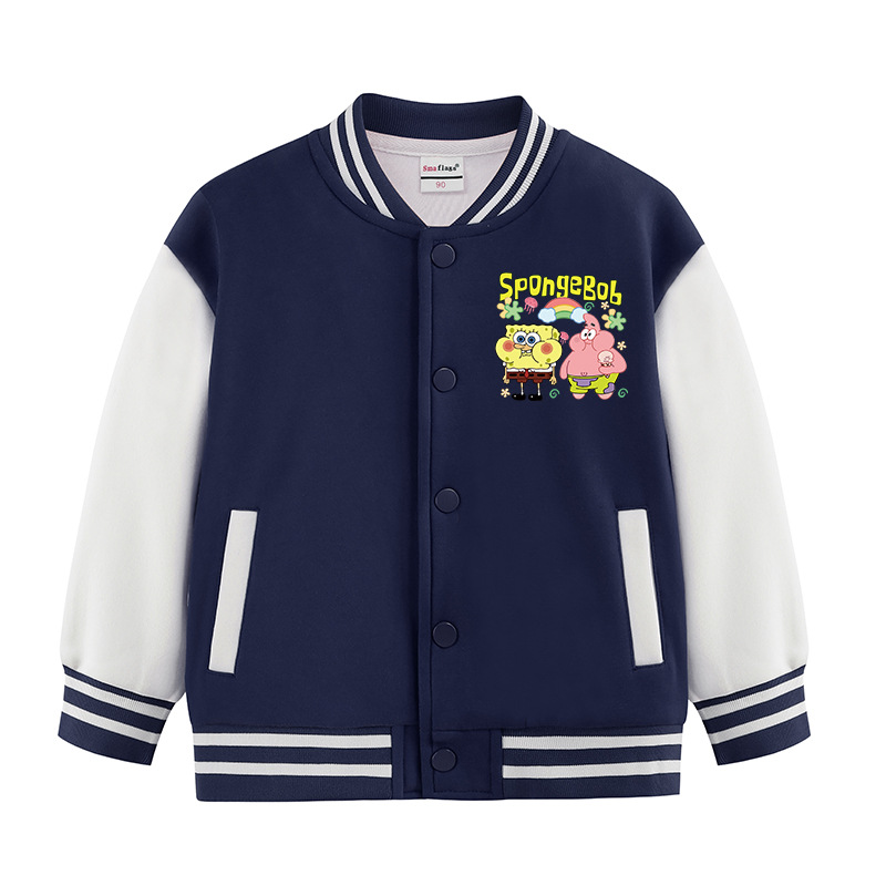 スポンジボブ　スタジャン スポンジボブ スタジャン コットン 子供服 スカジャン キッズ 男の子