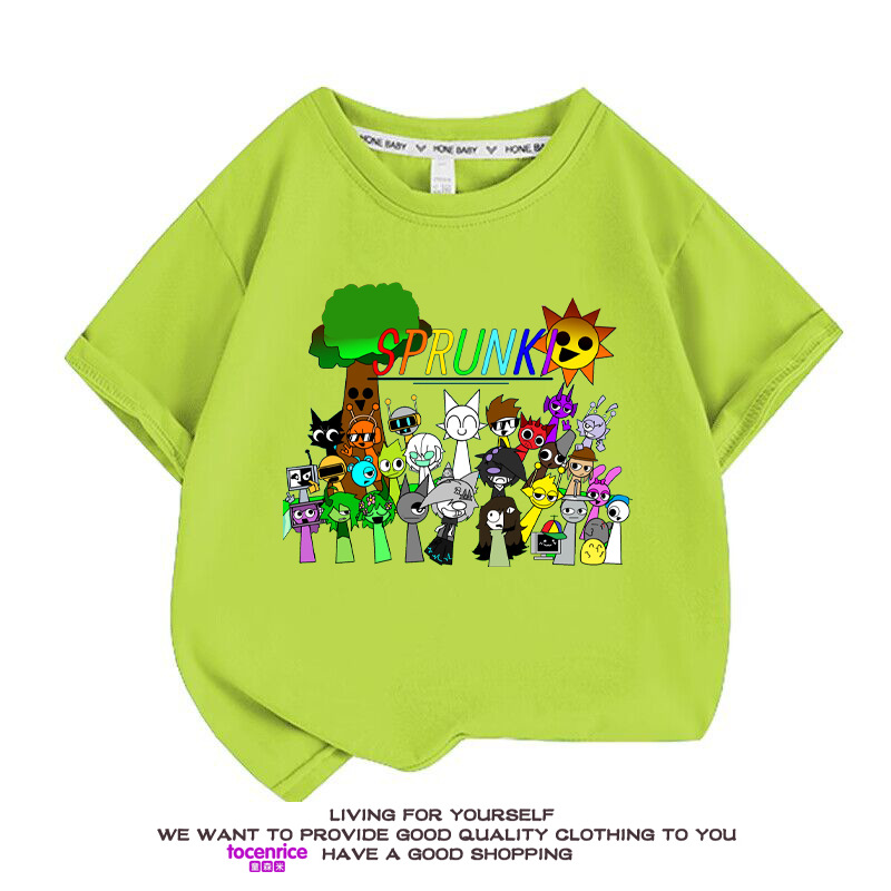 スプランキー sprunki 子供服 半袖Tシャツ 通気性 肌着 100%綿