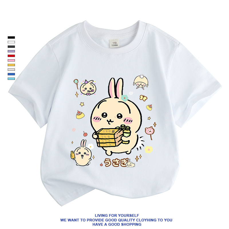 なんか小さくてかわいいやつ ちいかわ うさぎ ハチワレ女の子 Tシャツ お揃い ペア 半袖シャツ 服 tシャツ レディース カットソー ギフト ゆったり ルームウェア |  | 02