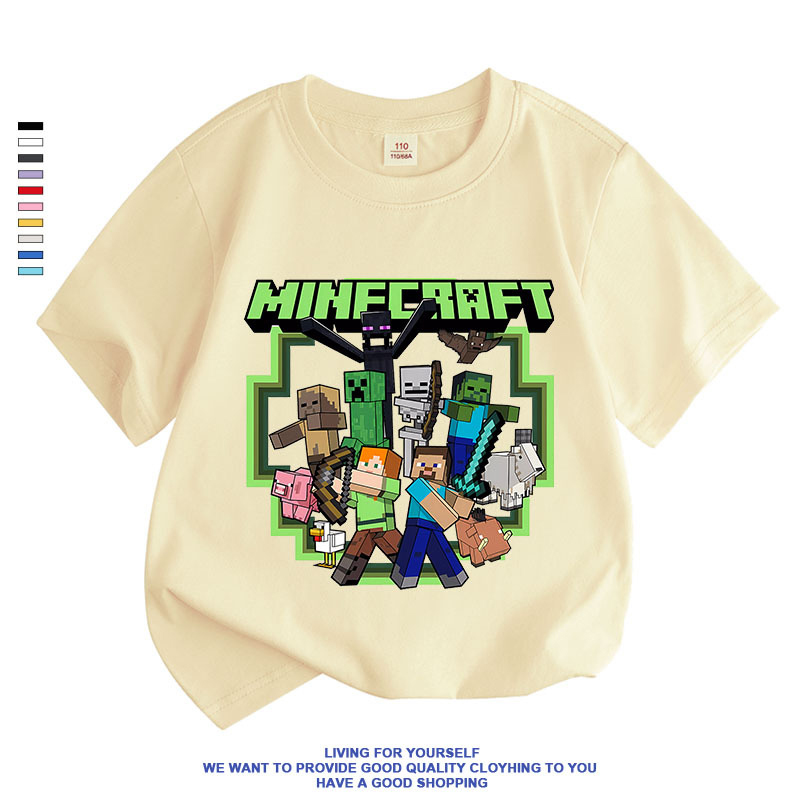 激安通販サイト 人気 Minecraft マインクラフト お揃い キッズ Tシャツ 女の子 男の子 ボーイズ