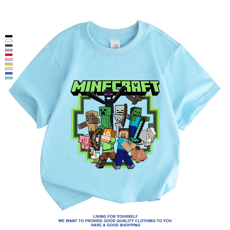 福袋安いいね半額ストア マインクラフト Minecraft 男の子 お揃い キッズ Tシャツ 女の子 服&ファッション小物
