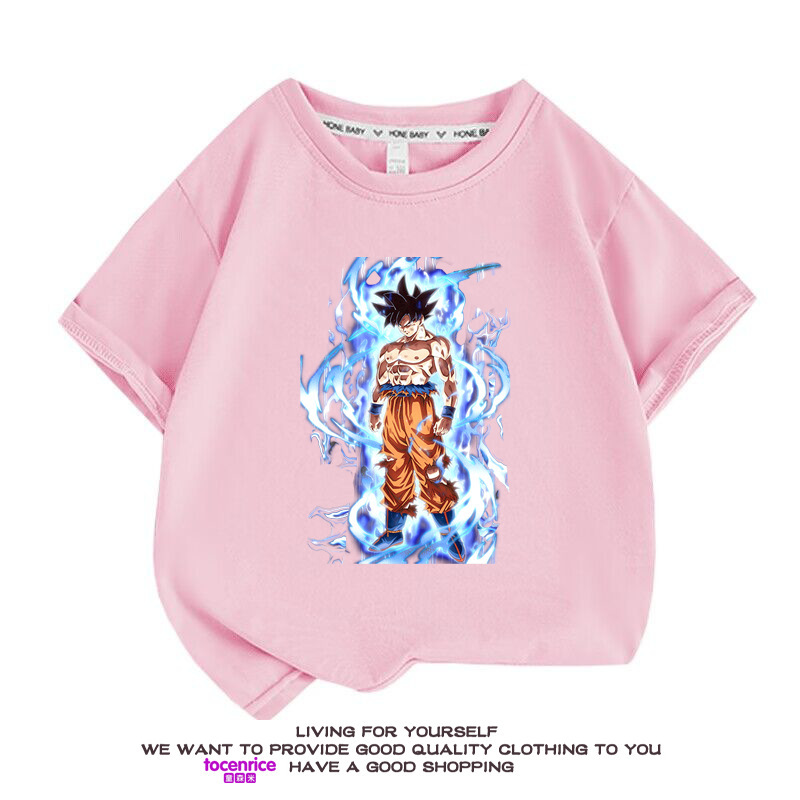 ドラゴンボール 子供服 半袖Tシャツ 通気性 肌着 柔らかい 100%綿 丸首