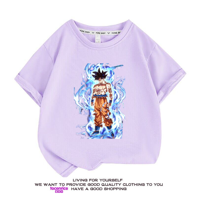ドラゴンボール 子供服 半袖Tシャツ 通気性 肌着 柔らかい 100%綿 丸首
