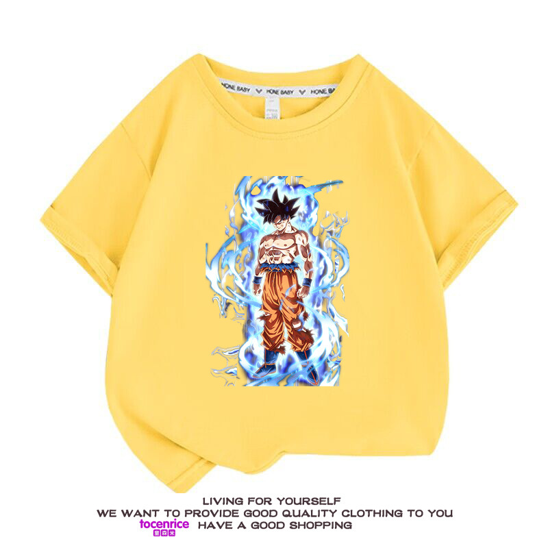 ドラゴンボール 子供服 半袖Tシャツ 通気性 肌着 柔らかい 100%綿 丸首
