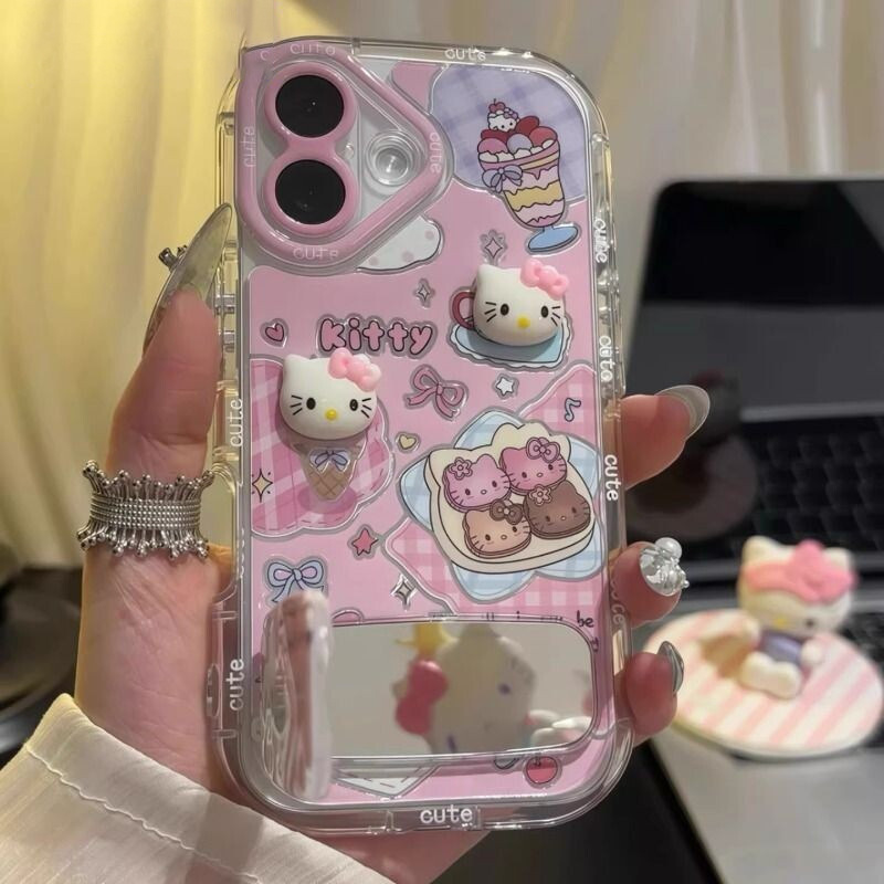 Hello Kitty ハローキティ iphone16/17air スマホケース 鏡 ケース