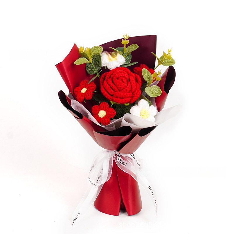 編みぐるみ 花束と人形 セット スーパー 人形の花束 ぬいぐるみ ひまわり 編み物 記念日 プレゼント