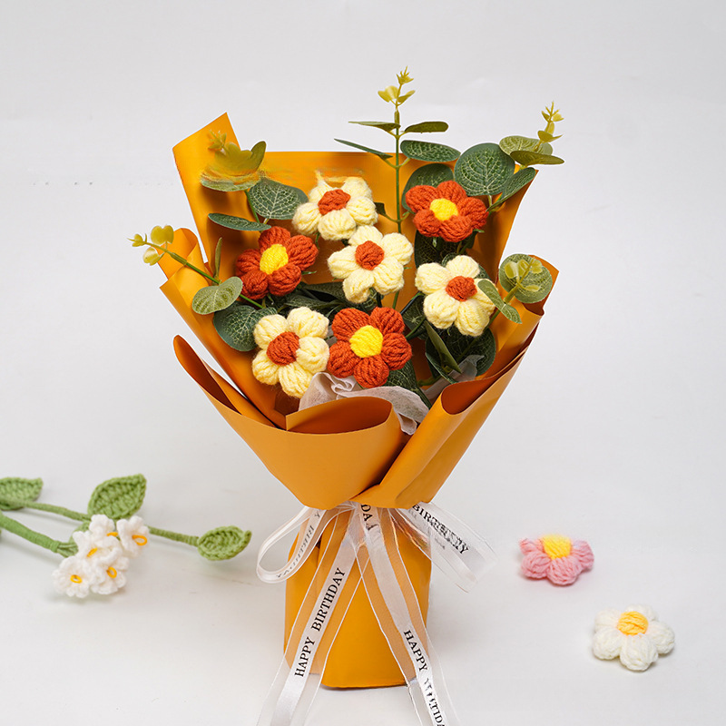 スーパー 人形の花束 ぬいぐるみ ひまわり 編み物 記念日 プレゼント