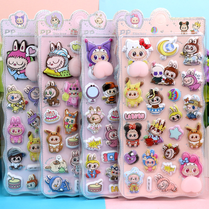 ＼新発売／ ラブブ 3Dジュエルシール アクリルラインストーン ステッカー シール 可愛い DIY ぷくぷくお尻 おしり おしりシール labubu 男の子  女の子 |  | 03