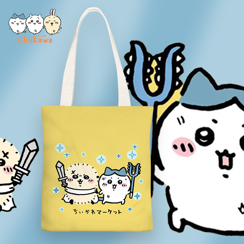 ちいかわ ハチワレ ウサギトートバッグ キャンパス 買い物バッグ