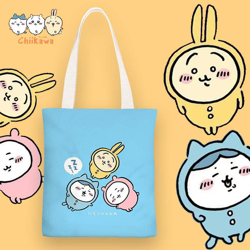 ちいかわ ハチワレ ウサギトートバッグ キャンパス 買い物バッグ