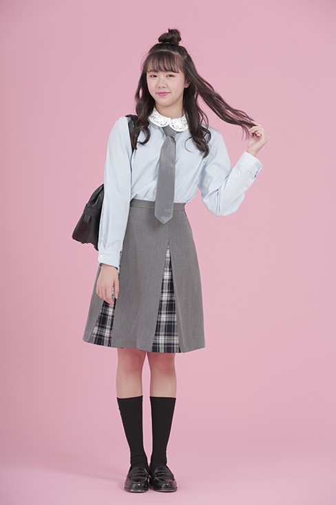 カンコー 制服 ネクタイ スクールネクタイ 女子 レディース エンジ ネイビー ピンク グレー スクール なんちゃって制服 KHS551