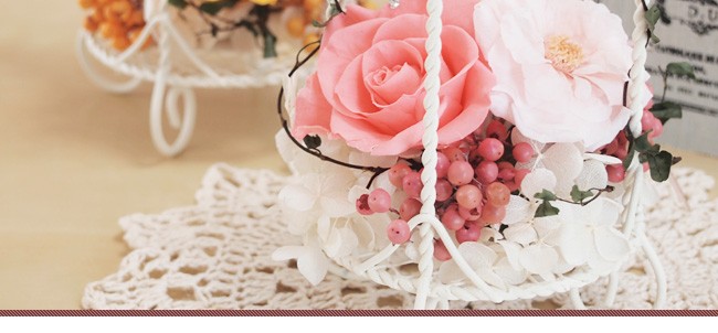 プリザーブドフラワー 可愛いランタンアレンジ*全2色*送料無料 14