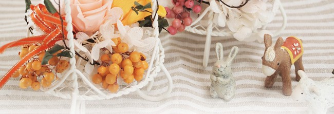 プリザーブドフラワー 可愛いランタンアレンジ*全2色*送料無料 14