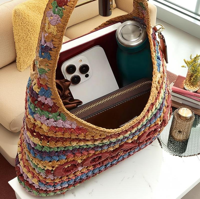 極美品 コーチ ドローストリング かご ストロー ショルダーバッグ 2way 28multi1.jpeg