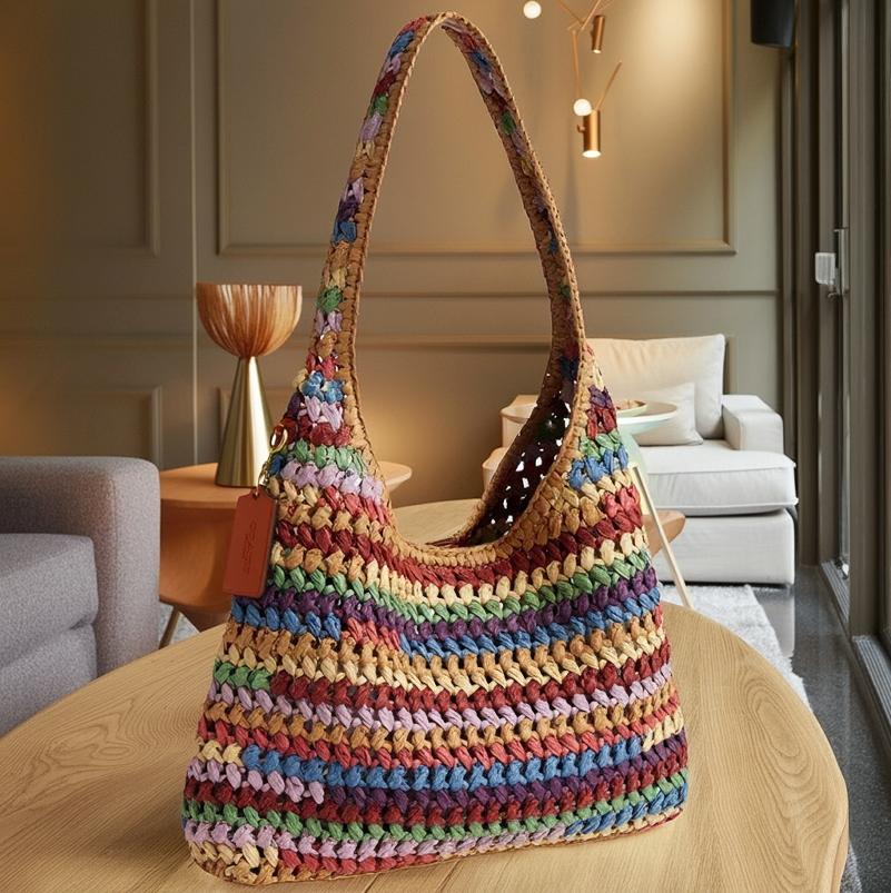 極美品 コーチ ドローストリング かご ストロー ショルダーバッグ 2way 28multi2.jpeg