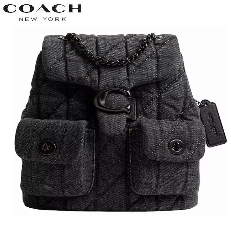 新品未使用 CAM76 新作 COACH ブラックデニムバックパック
