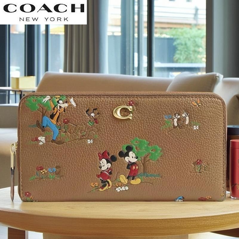 COACHミッキーコラボ長財布(値下げしました) COACHコーチ ラウンドファスナー長財布 ディズニー ミッキーマウス
