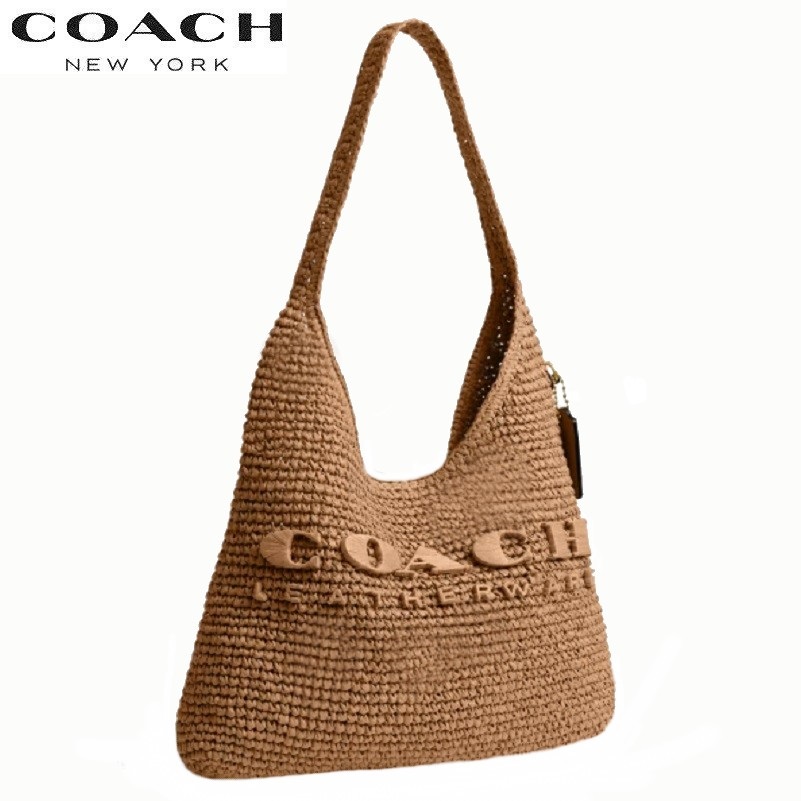 COACH かごバッグ ナチュラル×チャーク