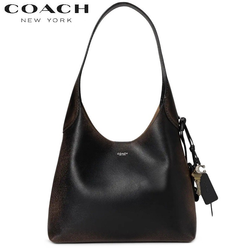 Coach ブラック レザーバック COACH ブラック レザー ショルダーバッグ