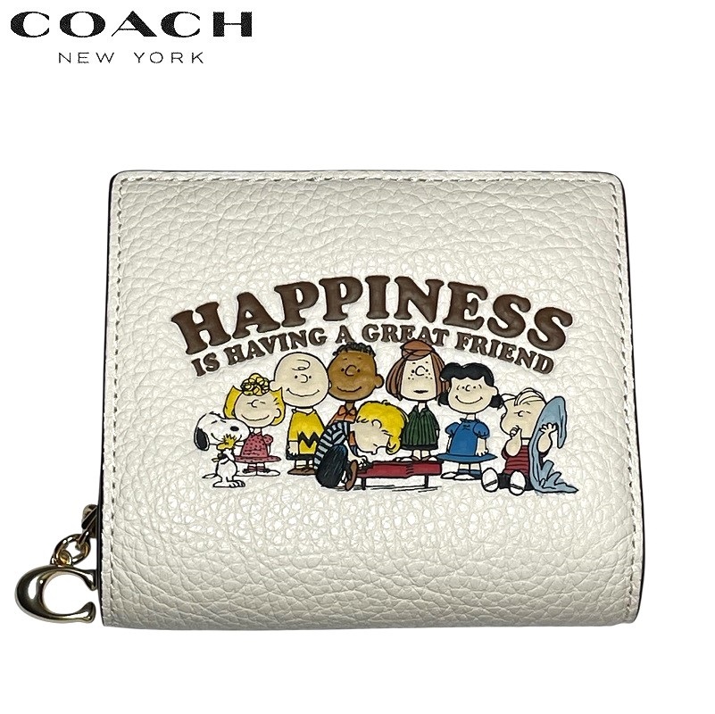 新品・未使用COACH スヌーピー 二つ折り財布コーチ　SNOOPY 新品 未使用 コーチ スヌーピー コラボ 二つ折り 財布 カーキ