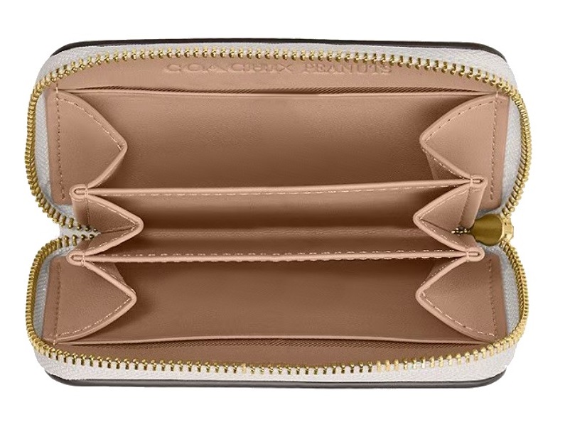 かわいい!COACH x PEANUTS スヌーピーコラボ レザーミニ財布 COACH コーチ X ピーナッツ コラボ スヌーピープリント 財布