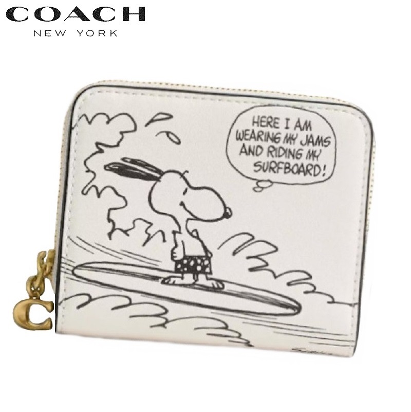 限定‼️【COACH X PEANUTS】スヌーピー 二つ折り 財布 CCB23 COACH コーチ X ピーナッツ コラボ スヌーピープリント 二つ折り