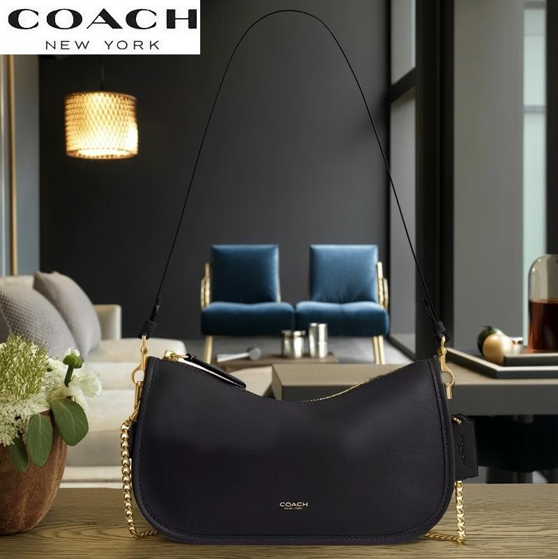 COACH CCC36 ブラック レザー チェーンショルダーバッグ 新品 COACH（コーチ） バッグ CCC36 2026新作 ショルダーバッグ 斜め掛け