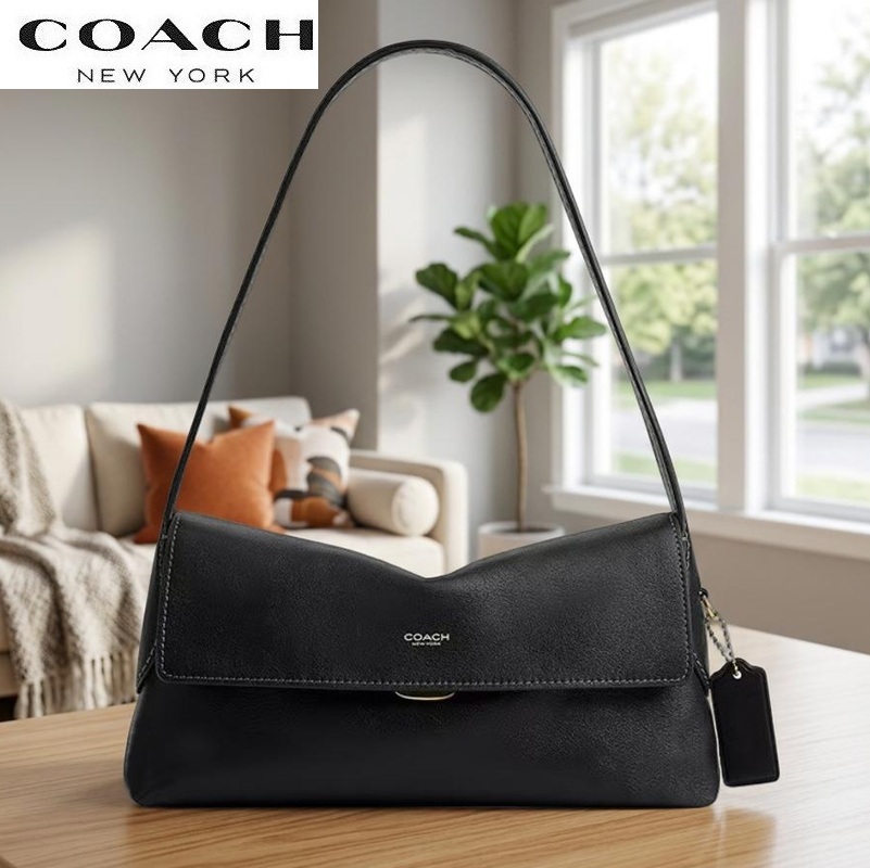 超美品★Coach ブラック ロゴ ショルダーバッグ COACH（コーチ） バッグ ショルダーバッグ 2026新作 CFR23 ブティック