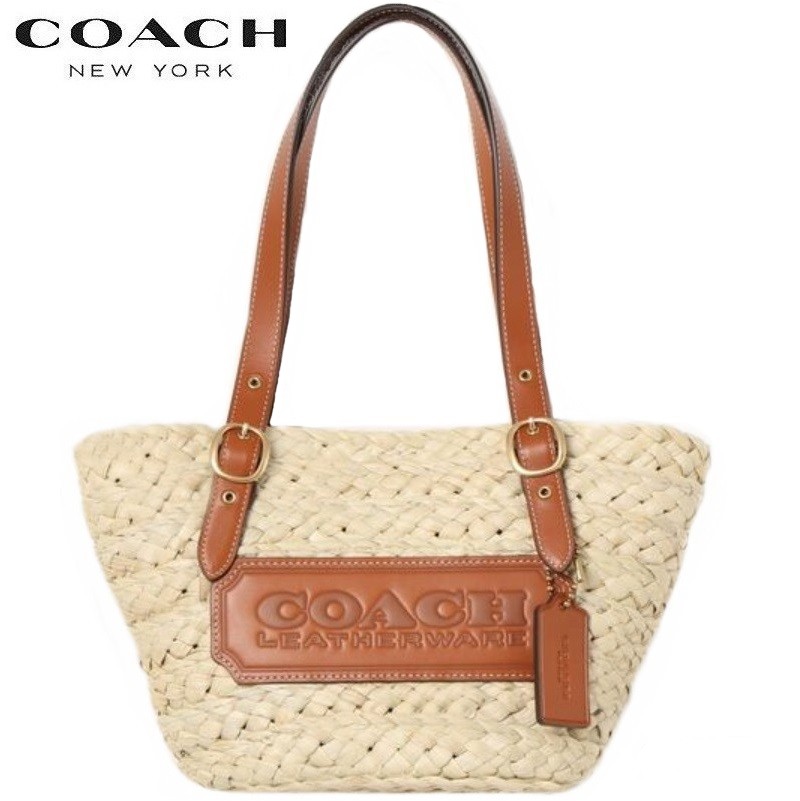 COACH コーチ かごバッグ ショルダーバッグ スモールトート ホワイト-