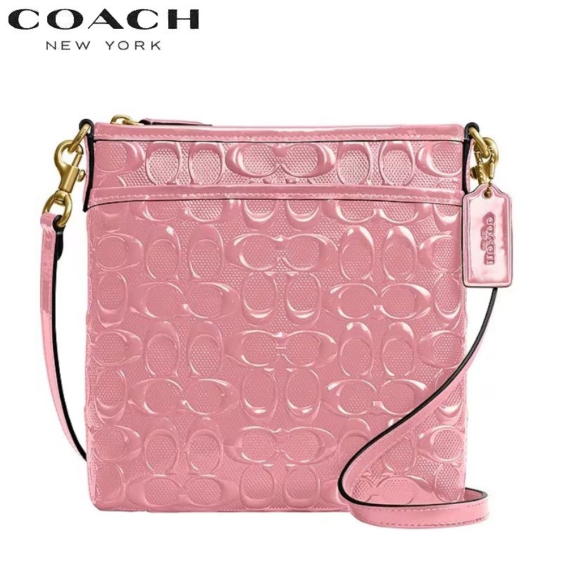 COACH メタリックピンク ショルダーバッグ コーチ COACH ☆ ミラーメタリックレザー ターンロック