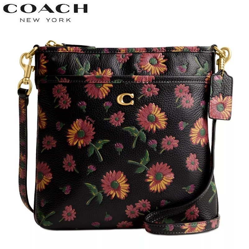 COACH フラワープリント ボディバッグ Coach コーチ フラワープリント シグネチャー スリングバッグ［新品］❣️