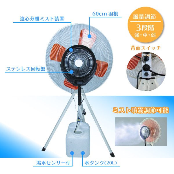 大型霧ミストファン これからの時期 熱中症対策始めましょう～。ミスト噴射のクール