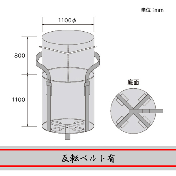 耐候性大型土のう袋 土嚢袋 黒 3年 2t 反転ベルト付 丸型 トン袋 紫外線劣化防止 土木 河川 工事 土塁 水害 防災 10枚 サイズ 1100φ  x 1100 mm :yn-3syhk-10p:環流ドットコム - 通販 - Yahoo!ショッピング