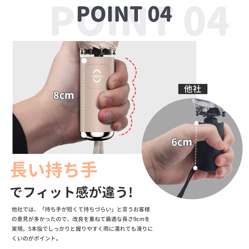 「超低価セール」 完全遮光 日傘 遮光率100% 折りたたみ 傘 UPF50+ 270g 軽量 1級遮光 UVカット 大きい レディース コンパクト 防水 8本骨 女性 耐風｜kansha-market｜17