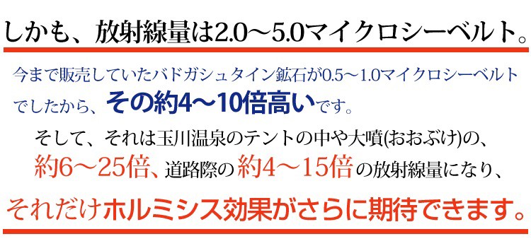 バドガシュタイン鉱石 プレミアム（2.0〜5.0μSv） 200g 玉川温泉