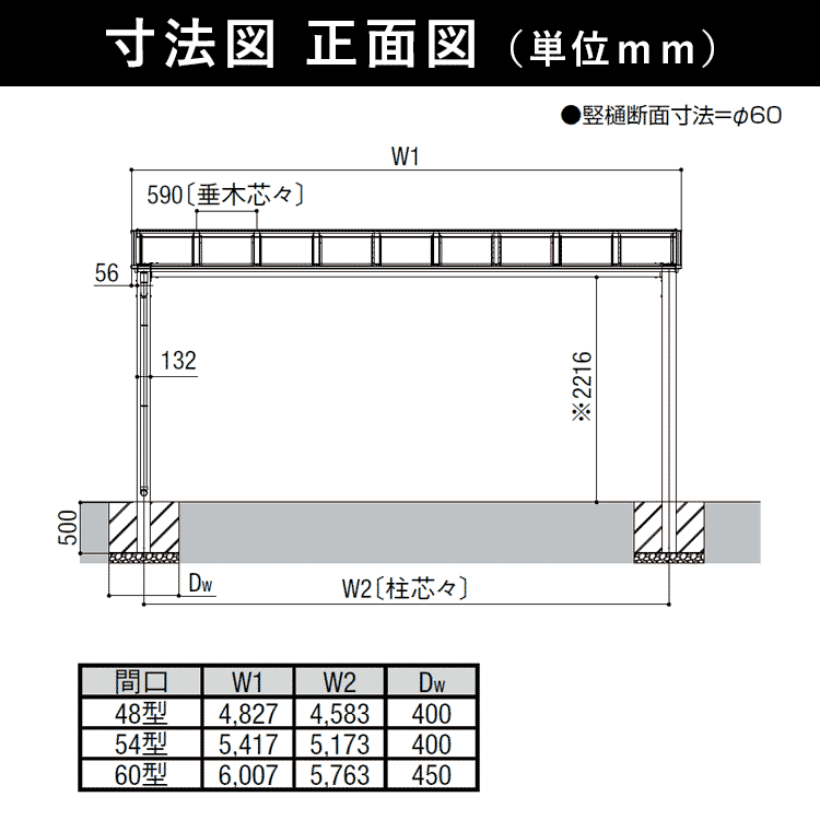 寸法図_正面図_単位mm