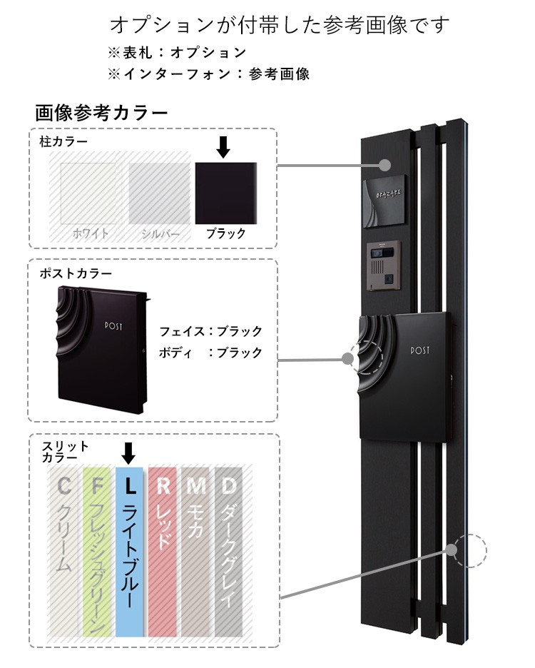 門柱 ポスト おしゃれ グランデ ブラック ポールポスト 機能ポール 機能門柱 郵便受け 在庫一掃 おしゃれ