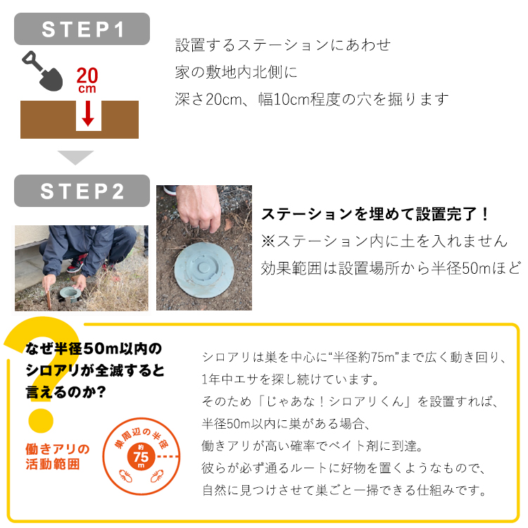 掘って埋めるだけの簡単設置