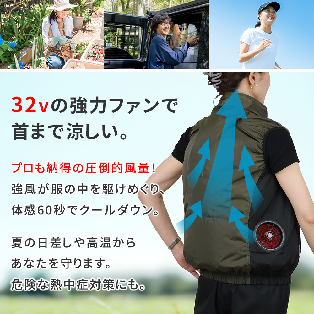 空調作業服 空調ベスト 空調ウェア フルセット ファン付き バッテリー