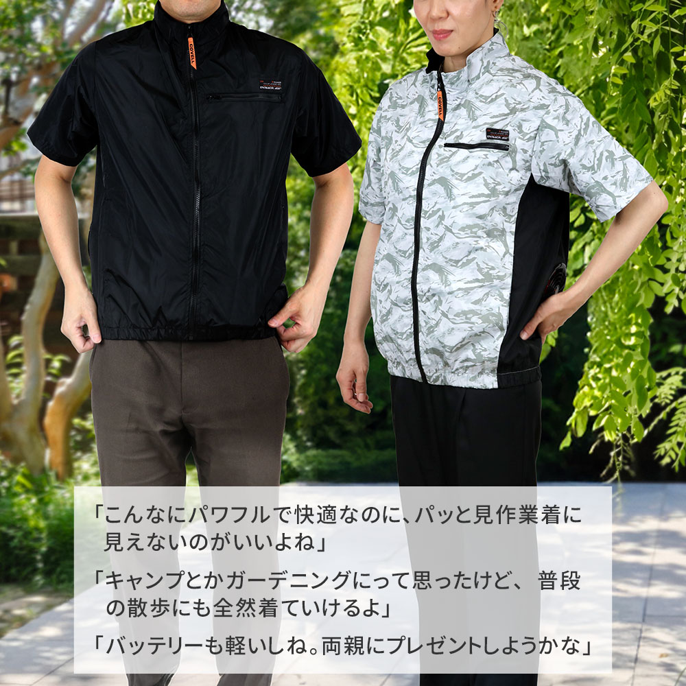空調作業服 空調ウェア フルセット 半袖 ファン付き バッテリー 30V