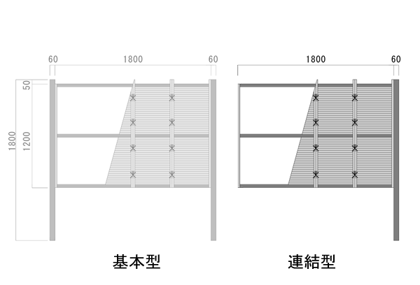 竹垣_寸法図