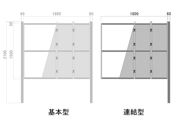 竹垣_寸法図