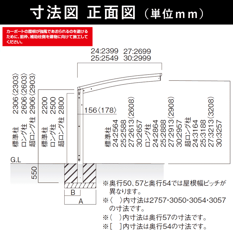 カーポート_寸法図