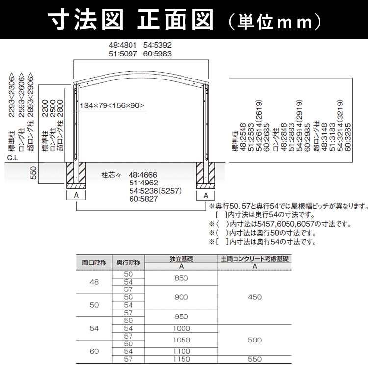 カーポート_寸法図